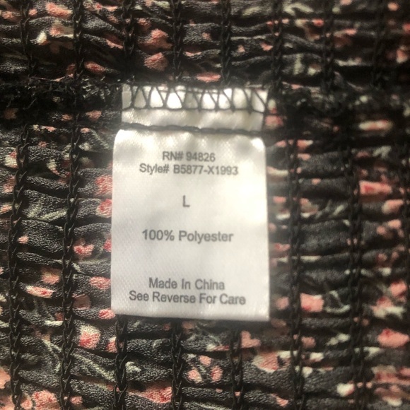 No Frills Los Angeles Cropped Blouse Size L Floral Print - Picture 7 of 7